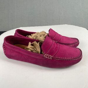Mercanti Fiorentini Women's size 7.5 B Moc Toe Driving Hot Pink Slip on Loafer